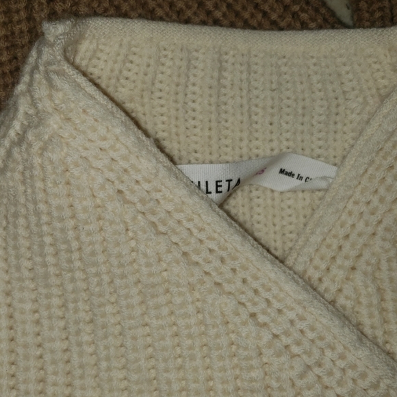 ATHLETA ASYMMETRIC SIDE ZIP SWEATER CREAM SWEATER ONLY - Picture 5 of 8